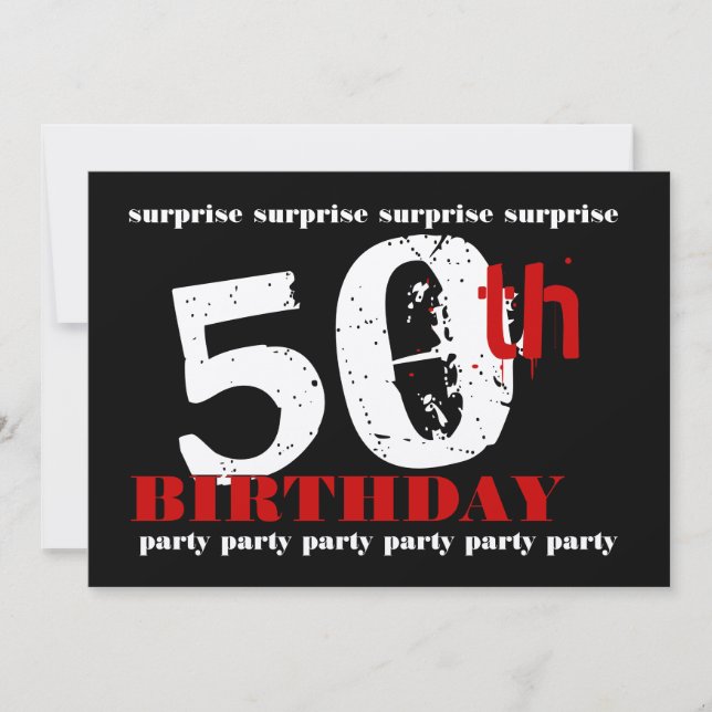 50th SURPRISE Birthday Party Invitation Template (Front)