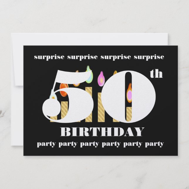 50th SURPRISE Birthday Party Invitation Template (Front)