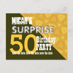 50th Surprise Birthday Save the Date W001Z Announcement Postcard