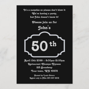 50th,The man of birthday, man of part, Black Invitation