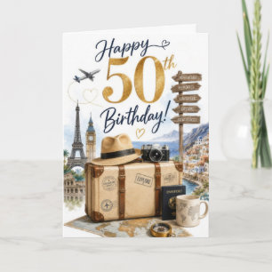 50th Travel Birthday Card
