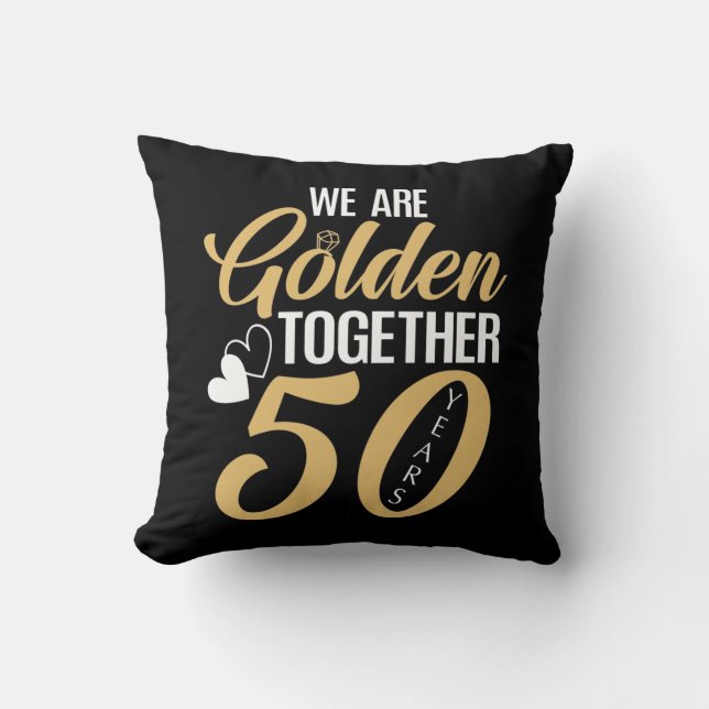 50th Wedding Anniversary 50 Years Golden Couple Cushion (Front)