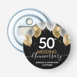 50th Wedding Anniversary Balloons  Bottle Opener<br><div class="desc">50th Wedding Anniversary thank you keepsake gifts. Faux glitter.</div>