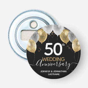50th Wedding Anniversary Balloons  Bottle Opener