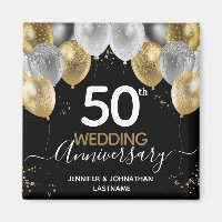 50th Wedding Anniversary Balloons Magnet
