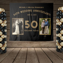 50th Wedding Anniversary Banner - Golden Years Pho