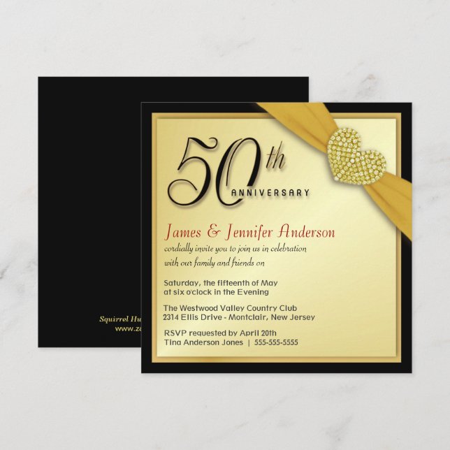 50th Wedding Anniversary - Bargain Invitations (Front/Back)