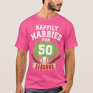 50th Wedding Anniversary  Baseball Couple  T-Shirt