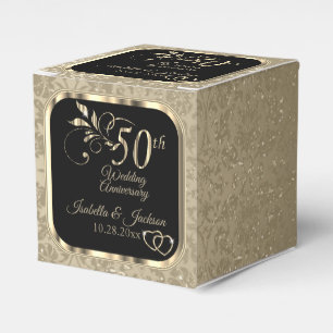 50th Wedding Anniversary- Black and Gold Favour Bo Box