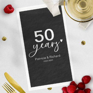 50th Wedding Anniversary Black And White Napkin