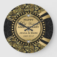 50th Wedding Anniversary Black & Gold