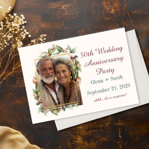 50th Wedding Anniversary Boho Floral Arch Photo Save The Date
