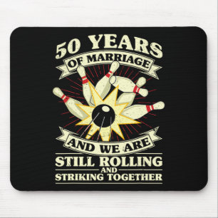 50th Wedding Anniversary Bowling Married Wife Husb Mouse Mat
