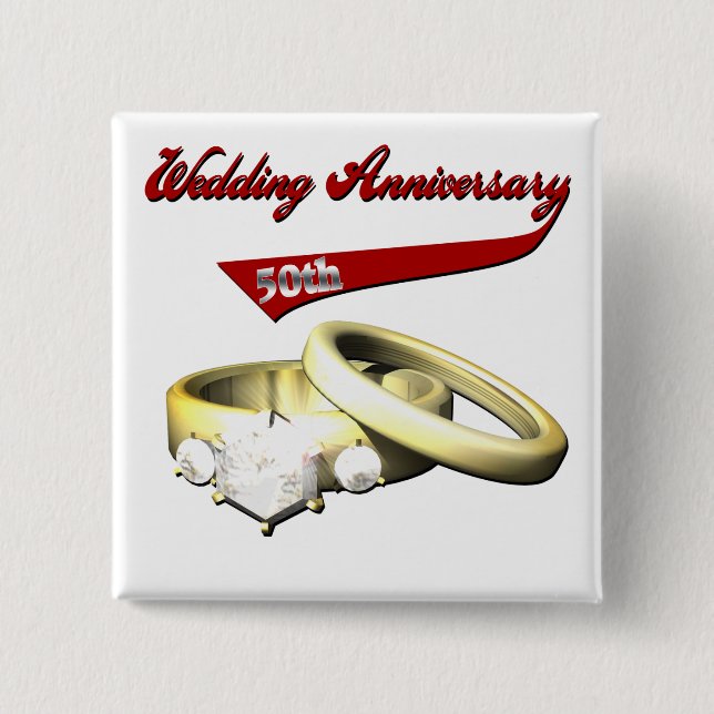 50th Wedding Anniversary Button (Front)