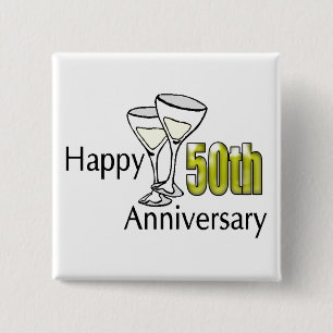 50th Wedding Anniversary Button
