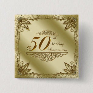 50th Wedding Anniversary Button
