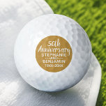 50th Wedding Anniversary - Can Edit Gold Colour Golf Balls<br><div class="desc">Modern Gold and White - Perfect gift for parents or grandparents. A keepsake that you can customise. You can also change this to 10th,  20th,  40th,  45th,  60th or any number.</div>