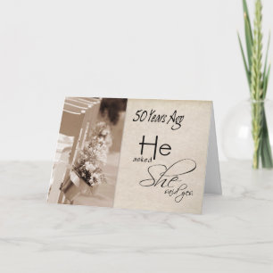 50th Wedding Anniversary Card - 50 wonderful years