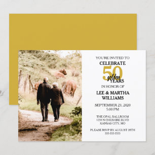 50th Wedding Anniversary Celebrate 50 Golden Years Invitation
