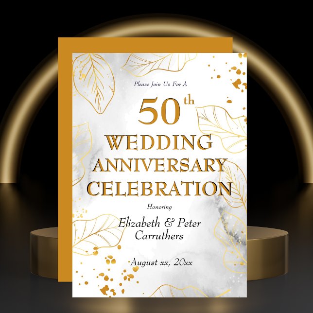 50th Wedding Anniversary Celebration Golden Party Invitation (50th Wedding Anniversary Celebration Golden Party Invitation)