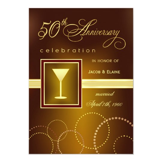  50th  Wedding  Anniversary  Celebration Modern Invitation  