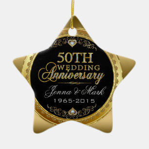 50th Wedding Anniversary Ceramic Tree Decoration