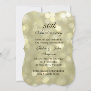 50th Wedding Anniversary Champagne Bubbles Invite2 Invitation