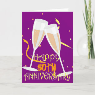 50th wedding anniversary champagne celebration card