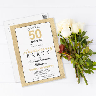 50th Wedding Anniversary Cheers to 50 Years Party Postcard