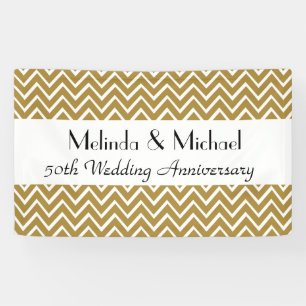 50th Wedding Anniversary Chevron Choose Your Banner