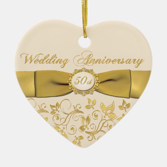 50th Wedding Anniversary Christmas Ornament (Front)