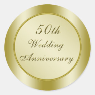 50th Wedding Anniversary Classic Round Sticker