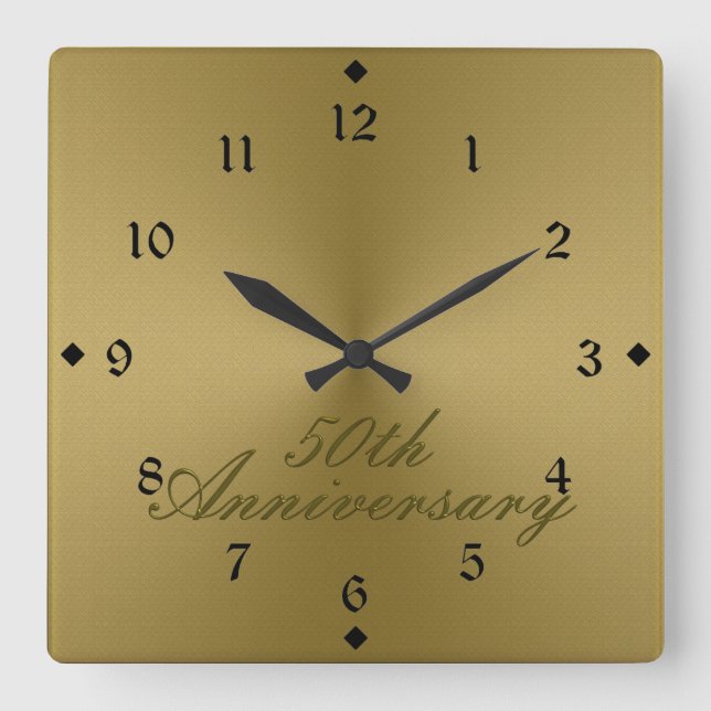 50th Wedding Anniversary Clock (Front)