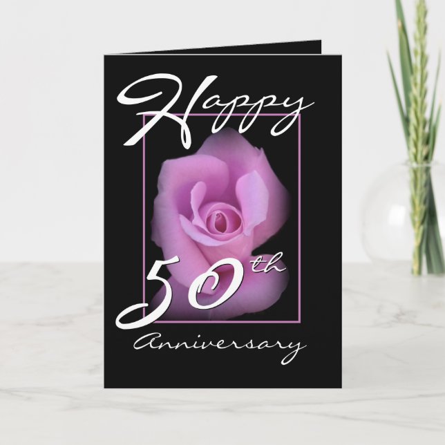 50th Wedding Anniversary Congratulations Pink Rose Card (Front)