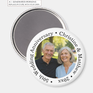 50th Wedding Anniversary Couple Photo Magnet