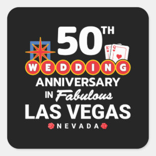 50th Wedding Anniversary Couples Las Vegas Trip Square Sticker