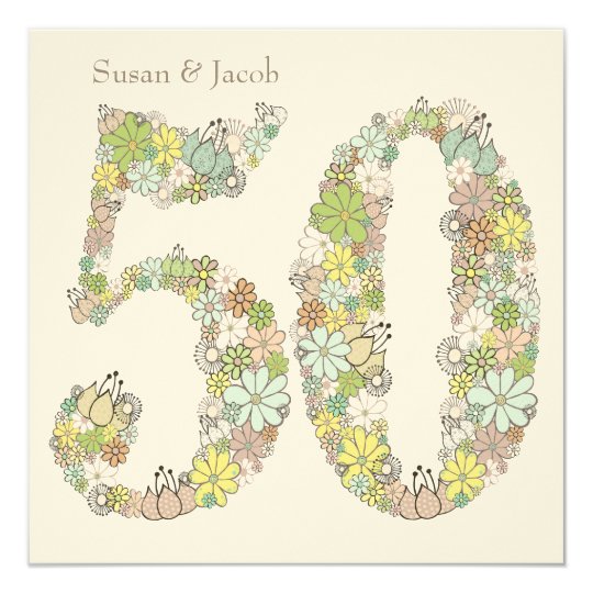  50th  Wedding  Anniversary  Custom  Invitation  Zazzle co uk 