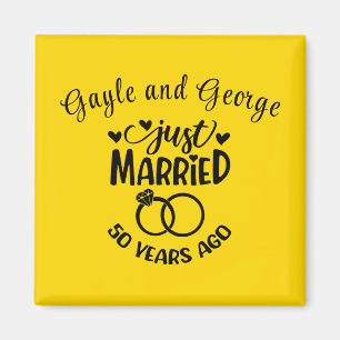 50th Wedding Anniversary Custom Names Magnet