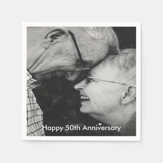 50th Wedding Anniversary Custom Photo Napkins (Front)