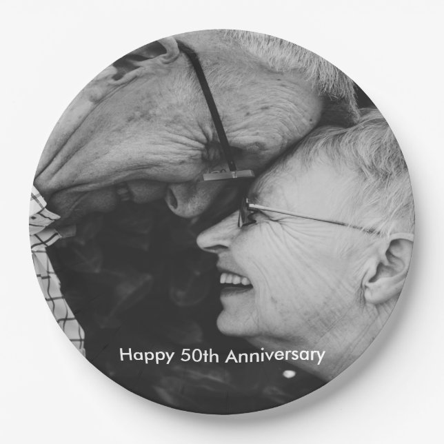 50th Wedding Anniversary Custom Photo Paper Plate (Front)