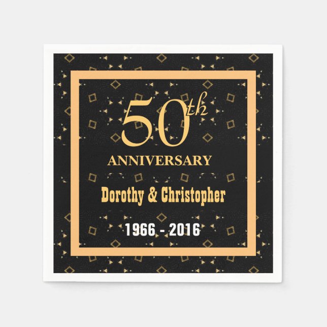 50th Wedding Anniversary Customisable V02 Napkin (Front)