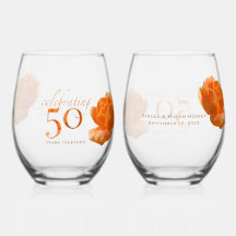 50th wedding anniversary customise peach rose gift