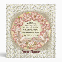 50th Wedding Anniversary Doves custom binder