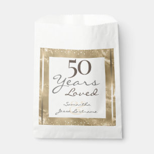 50th Wedding Anniversary Elegant Gold Favour Bags