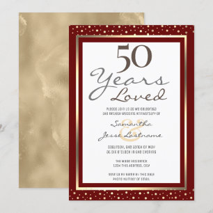50th Wedding Anniversary Elegant Gold Invitation