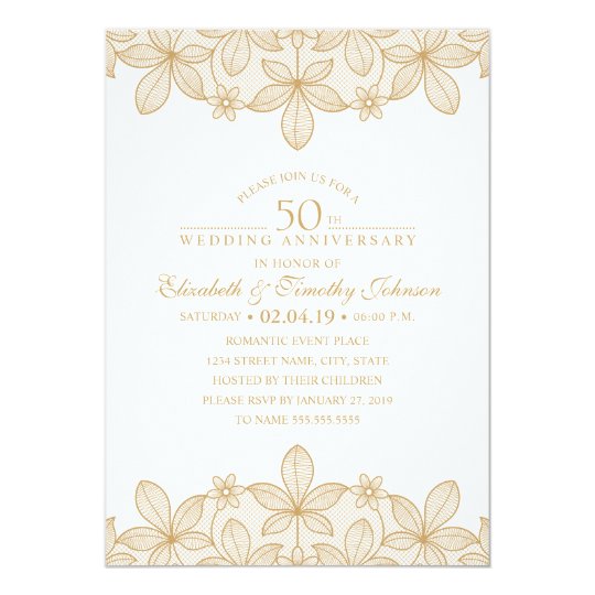  50th  Wedding  Anniversary  Invitations  Announcements  