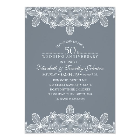 50th Wedding  Anniversary  Invitations Announcements 