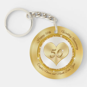 50th Wedding Anniversary Favors Souvenirs or Gifts Key Ring