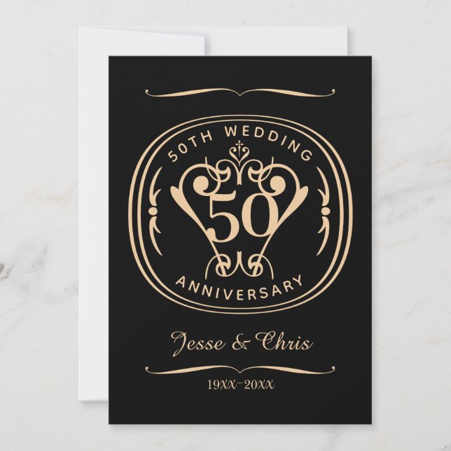 50th Wedding Anniversary Flat Greeting Card (Front)