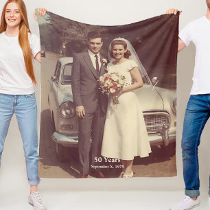 50th Wedding Anniversary Fleece Blanket Photo